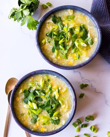Chicken Sweet Corn Soup Recipe by Nourish Every Day