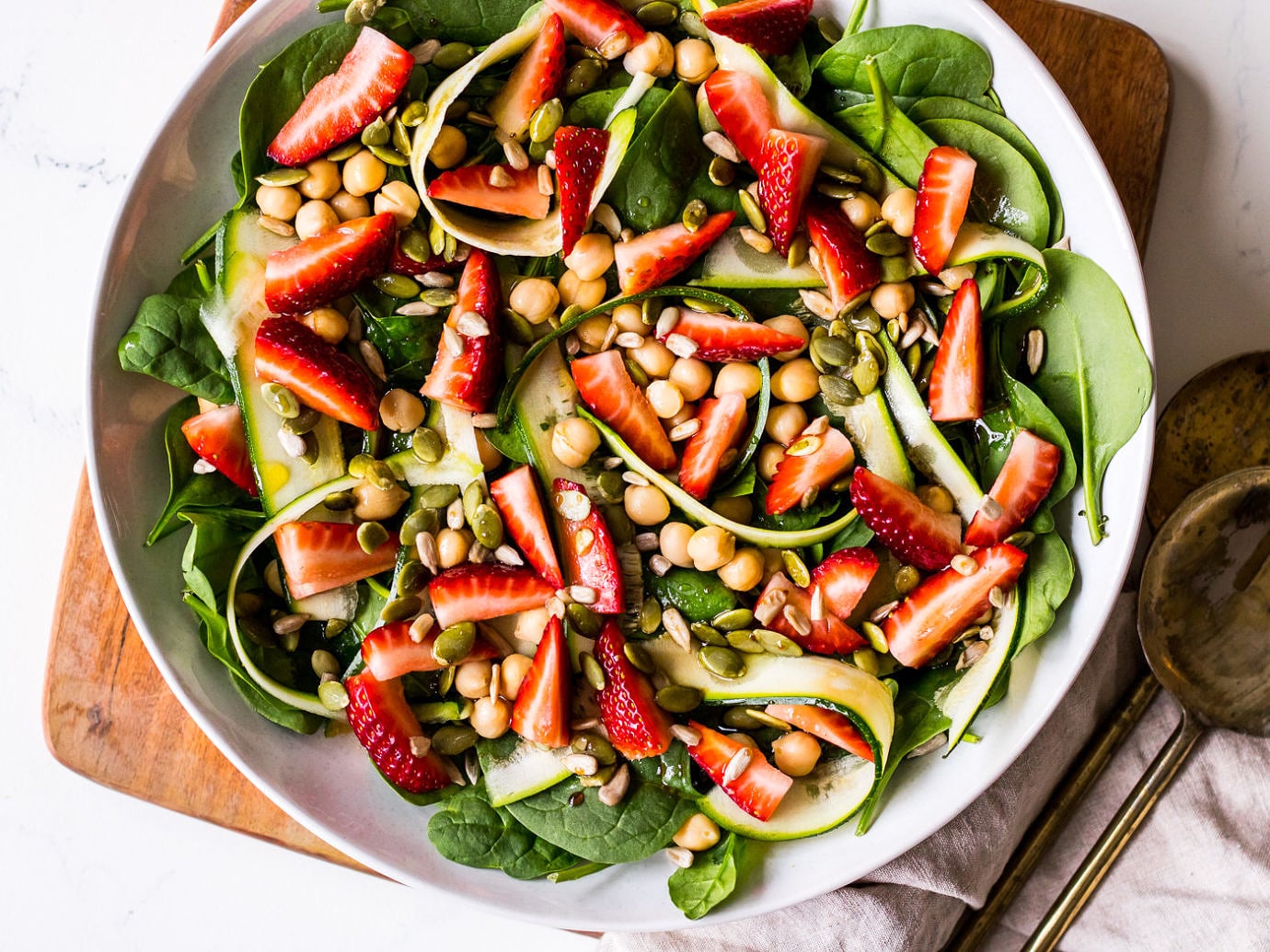 Balsamic Strawberry and Spinach Salad Recipe by Nourish Every Day Blog
