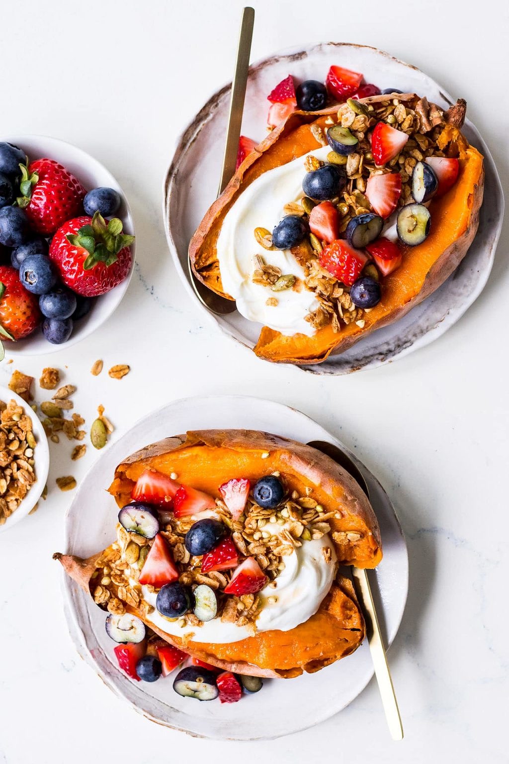 Breakfast Sweet Potatoes with Granola - Nourish Every Day