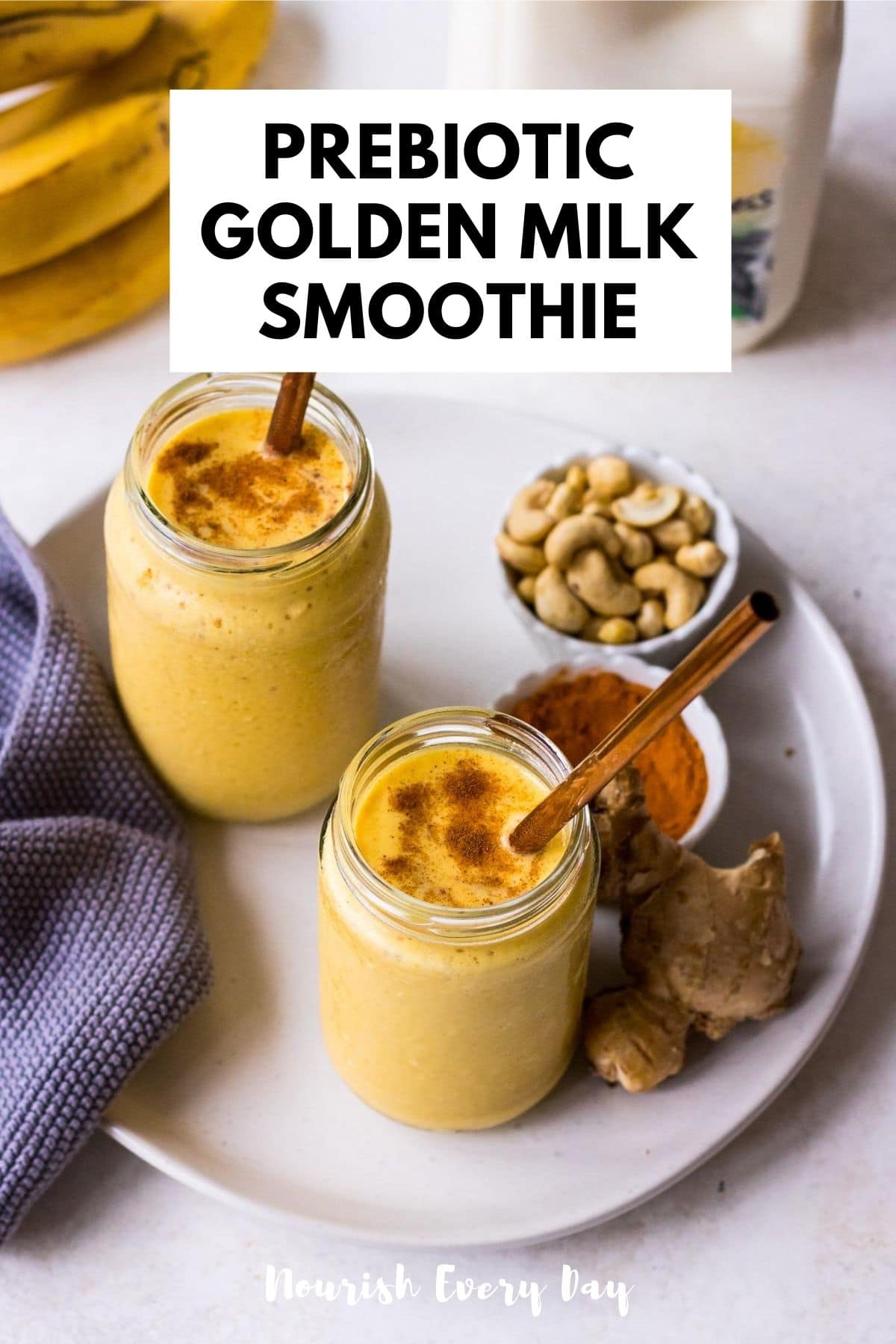 Prebiotic Golden Milk Smoothie Recipe Pin