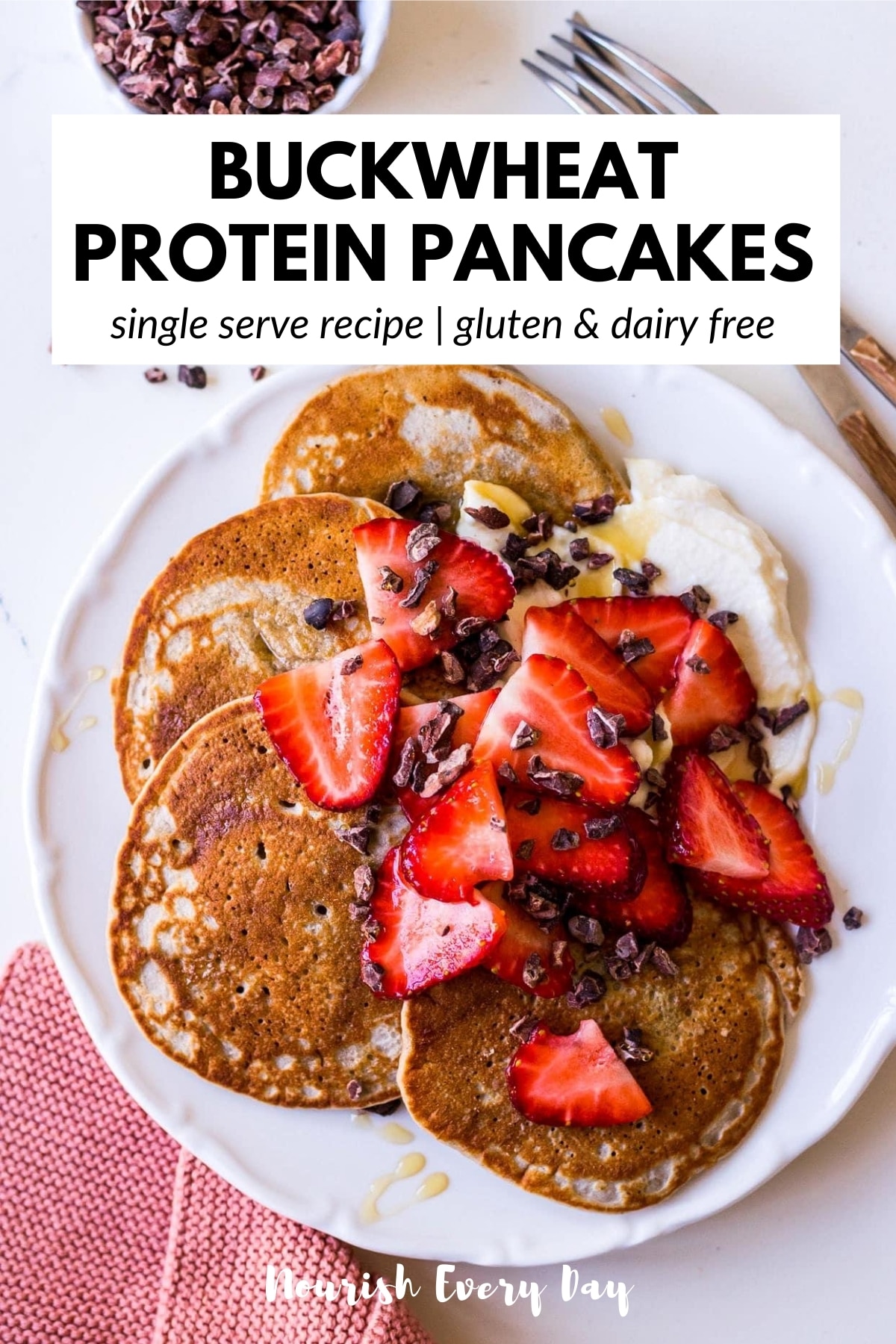 Buckwheat Protein Pancakes Recipe Pinterest Image