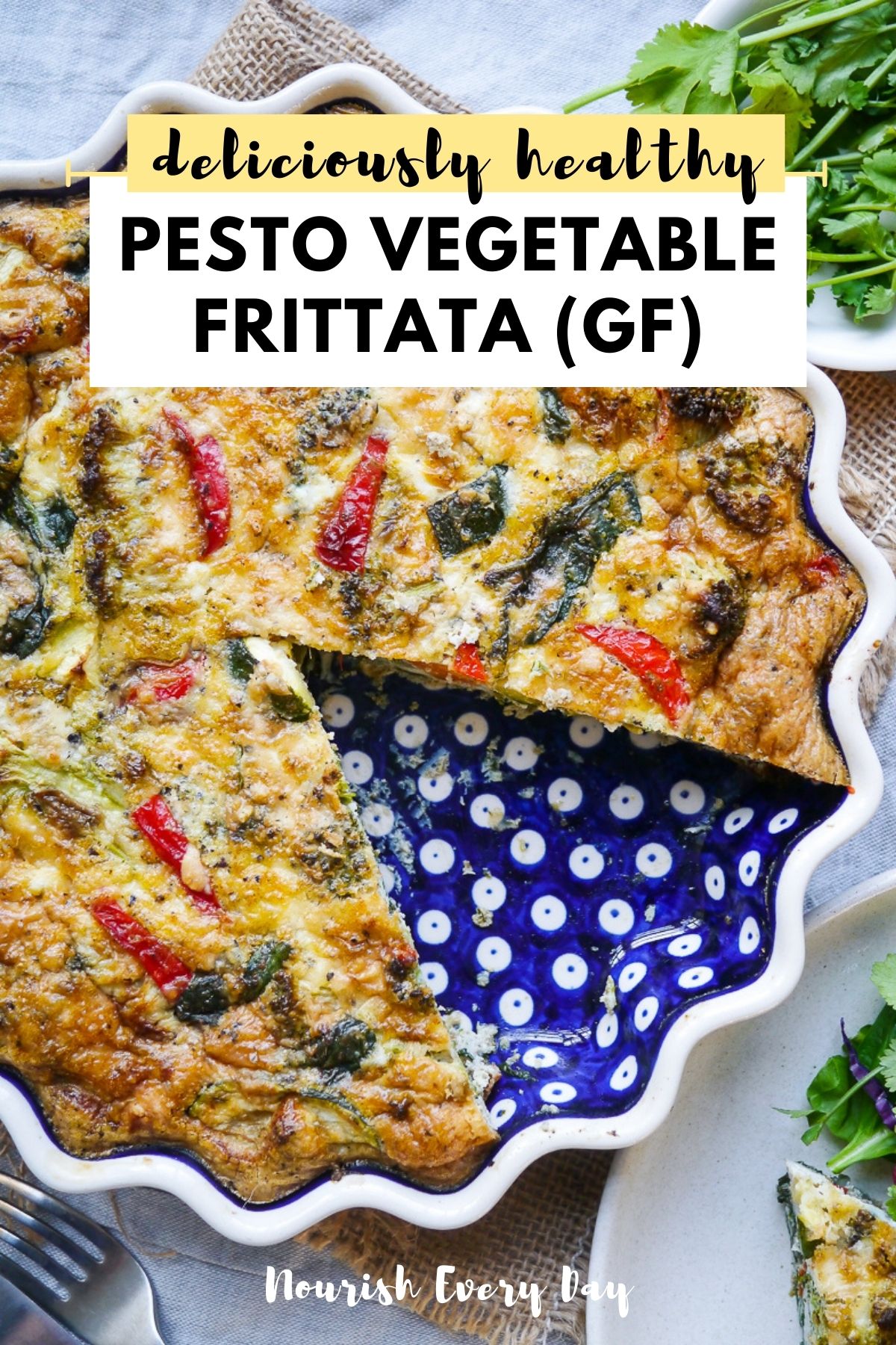 Pesto Vegetable Frittata Recipe Pin by Nourish Every Day