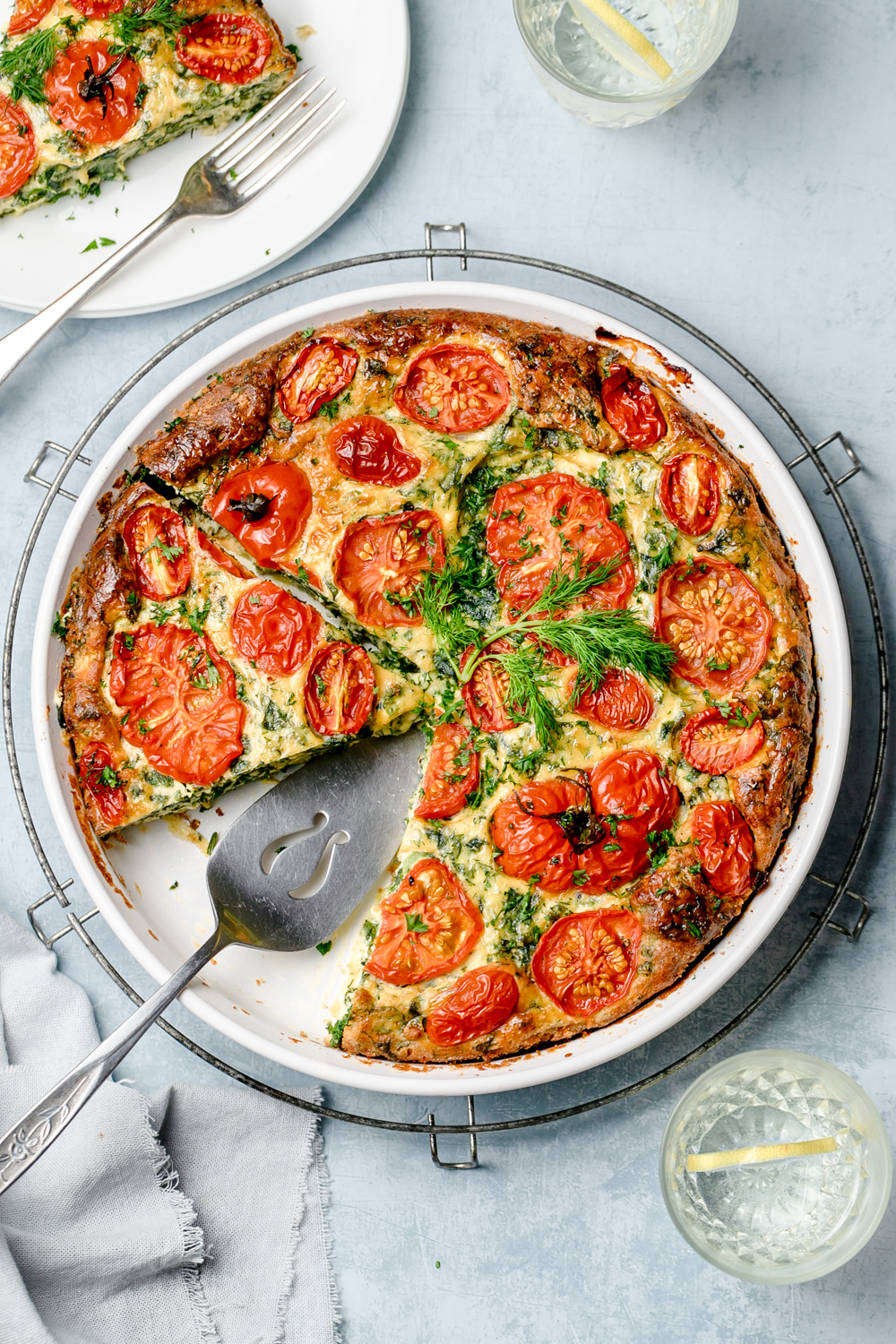 Kale, Dill and Ricotta Crustless Pie - Nourish Every Day