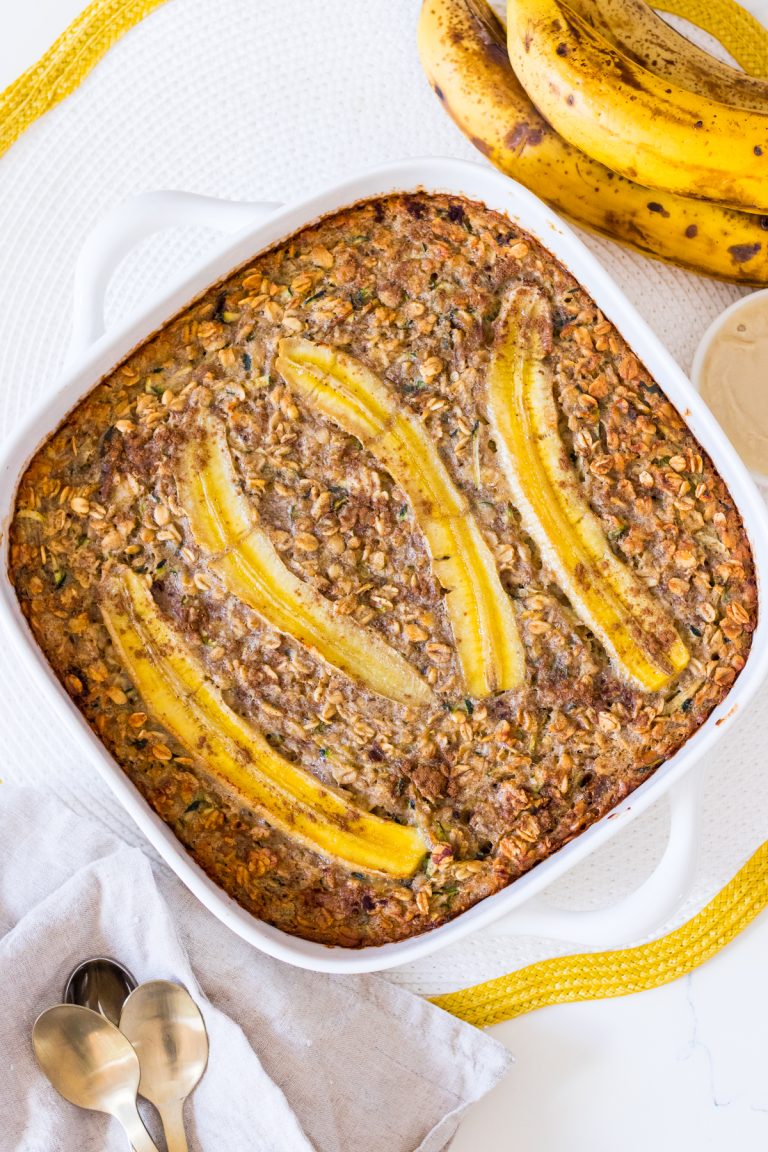 Banana, Date and Zucchini Baked Oatmeal (Baked Oats) - Nourish Every Day