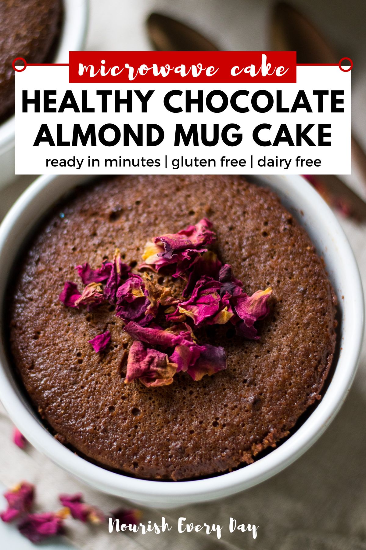 Almond Chocolate Mug Cake Recipe Pinterest Image
