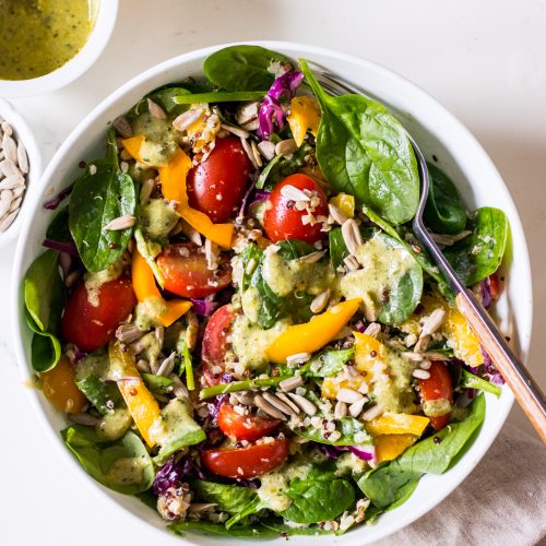 Tuna Pesto Quinoa Salad (high protein and gluten free) - Nourish Every Day