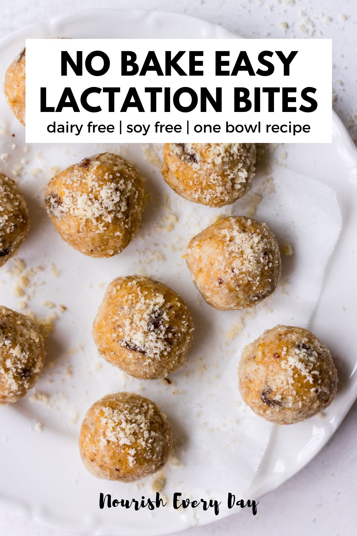 Recipe image pin for healthy energy balls for lactation