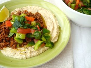 Healthy Mexican Beef Hummus Plate