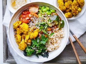 Roasted Turmeric Cauliflower Buddha Bowls (gluten free, dairy free, egg free, vegan friendly) - a healthy recipe by Nourish Everyday