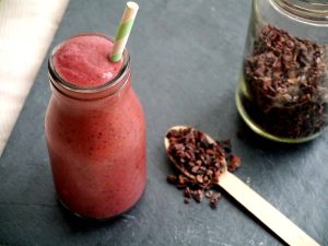 De-stress Cacao Berry Smoothie - recipe by Nourish Everyday