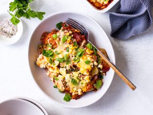 Vegetarian baked gnocchi recipe with lentils - Nourish Every Day blog