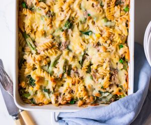 Healthier creamy tuna pasta bake recipe by Nourish Every Day